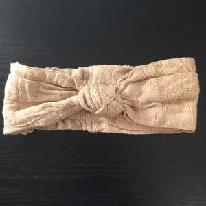 Aerie Gauze Twist Knot Headband in Khaki